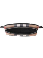 B-BERY CHECK PRINT CANVAS & LEATHER BELT BAG
