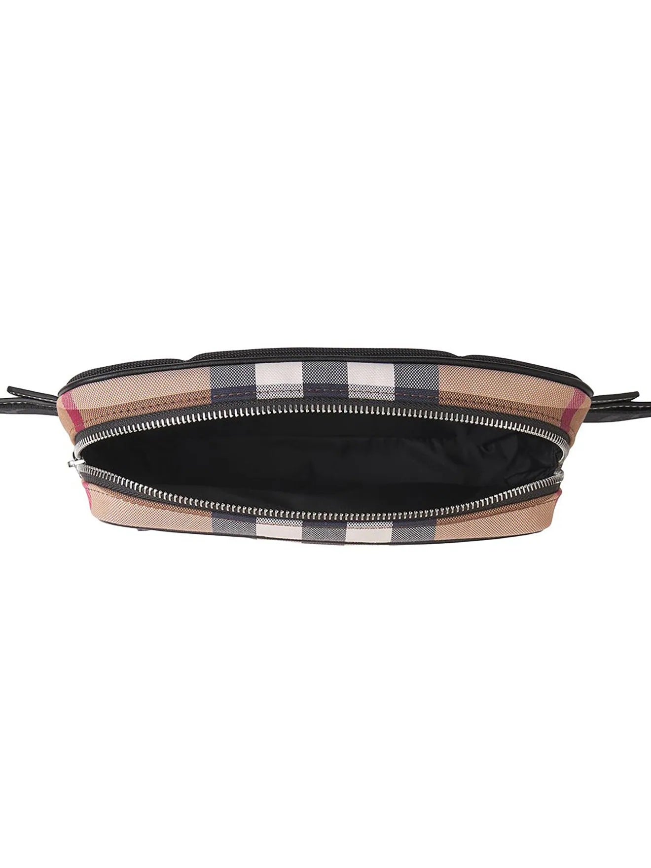 B-BERY CHECK PRINT CANVAS & LEATHER BELT BAG