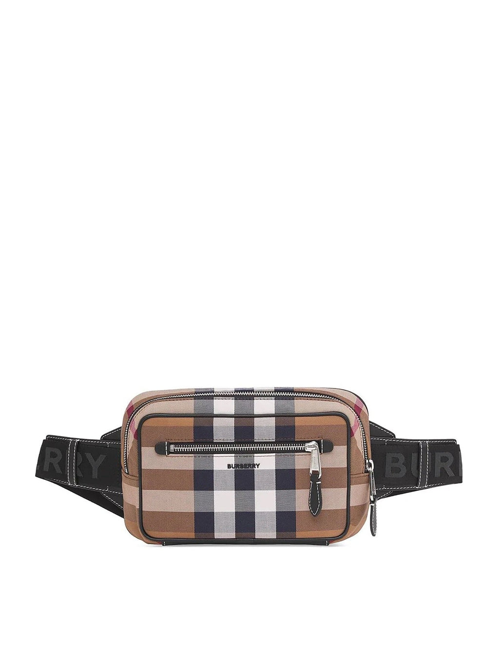 B-BERY CHECK PRINT CANVAS & LEATHER BELT BAG