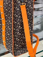B-BERY MONOGRAM E CANVAS PORTRAIT TOTE BAG