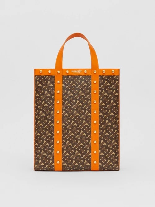 B-BERY MONOGRAM E CANVAS PORTRAIT TOTE BAG