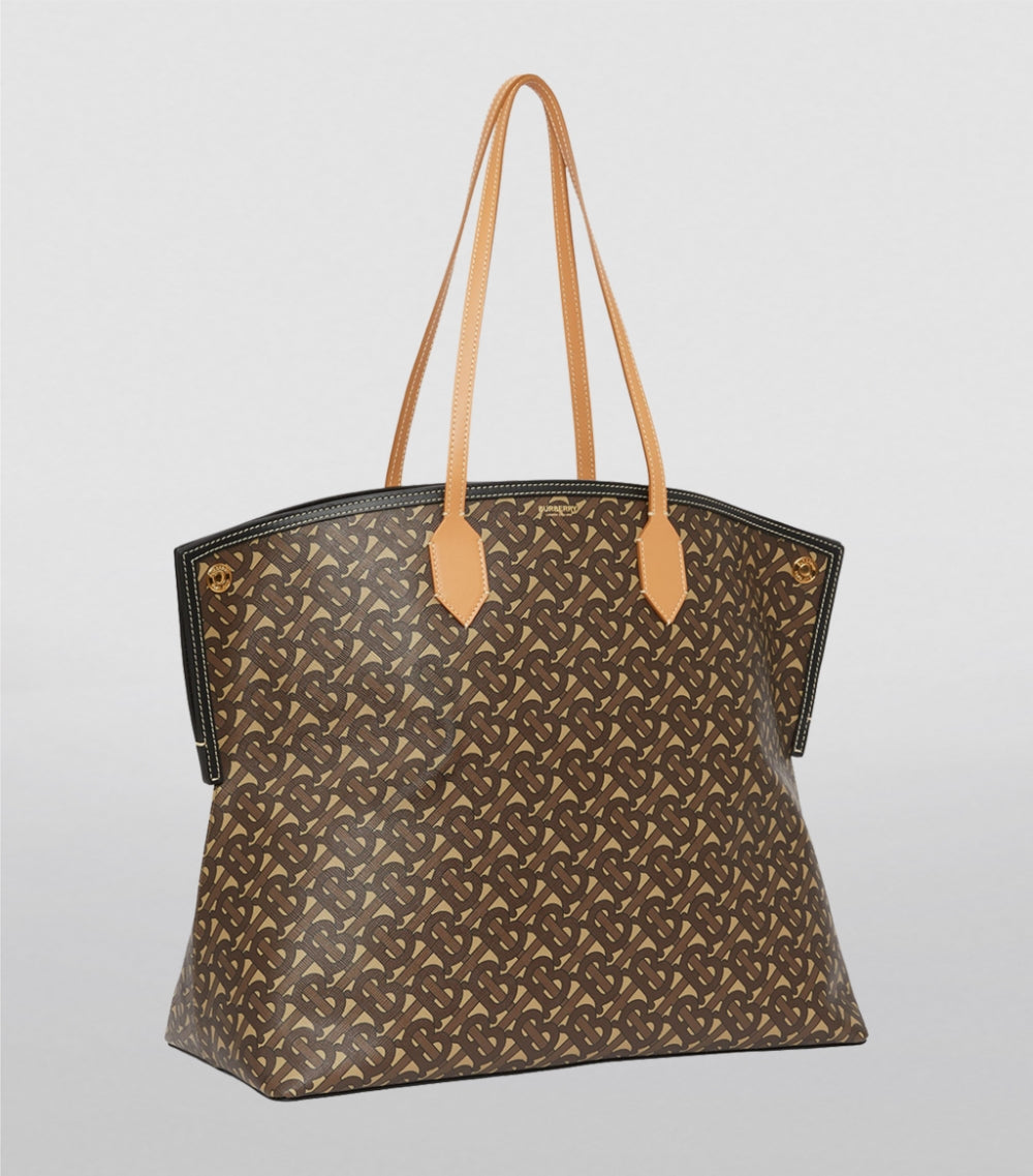 B-BERY TB MONOGRAM SOCIETY TOP HANDLE TOTE BAG