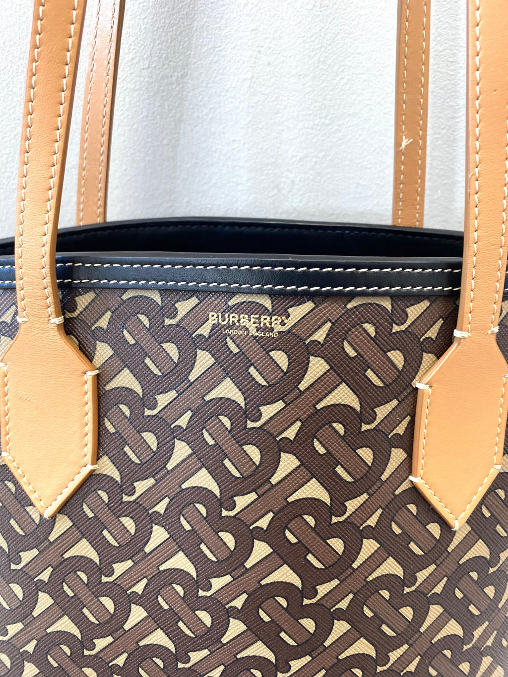B-BERY TB MONOGRAM SOCIETY TOP HANDLE TOTE BAG