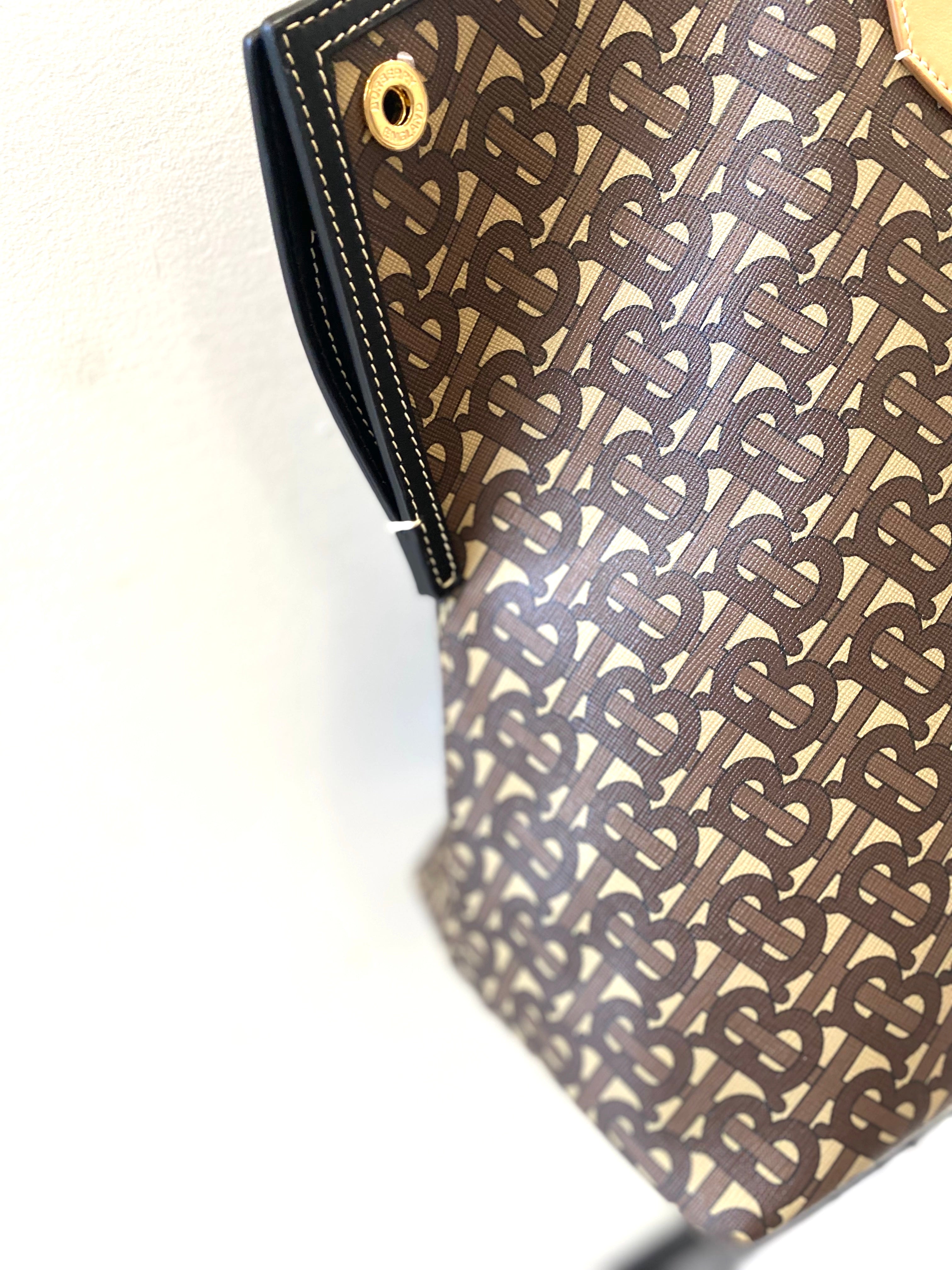 B-BERY TB MONOGRAM SOCIETY TOP HANDLE TOTE BAG