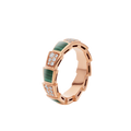 SERPENTI RING PINK GOLD MALACHITE DIAMOND PAVED 4MM