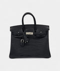 HMBlack Matte Alligator BK 25 Brushed Palladium Hardware