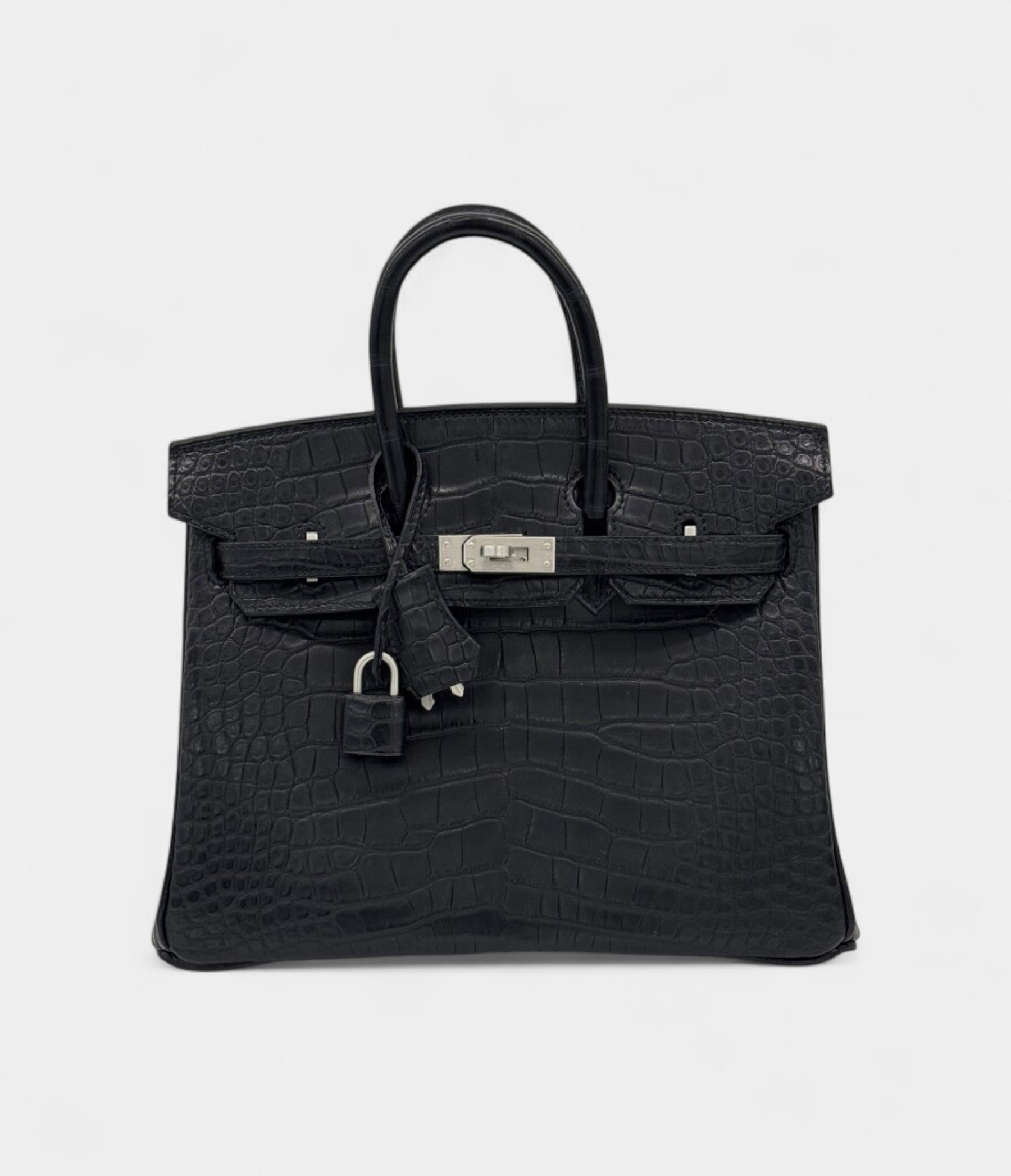 HMBlack Matte Alligator BK 25 Brushed Palladium Hardware