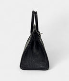 HMBlack Matte Alligator BK 25 Brushed Palladium Hardware