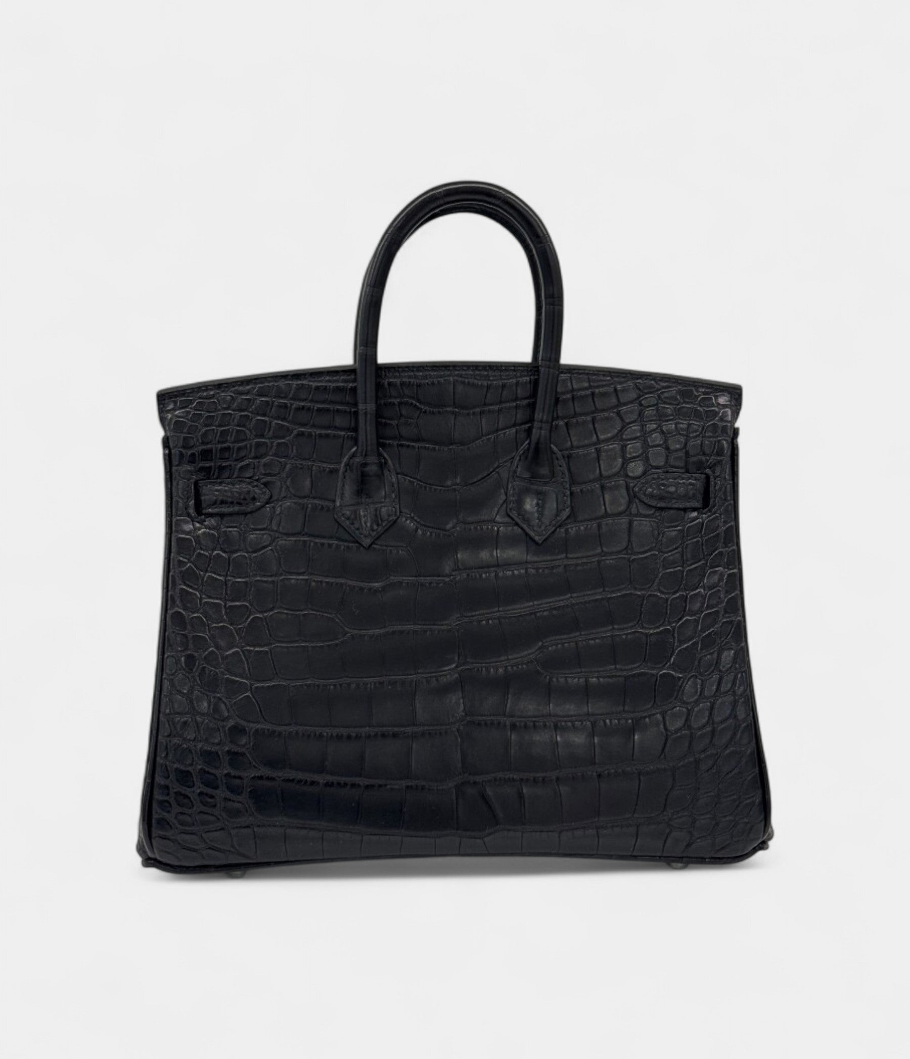 HMBlack Matte Alligator BK 25 Brushed Palladium Hardware