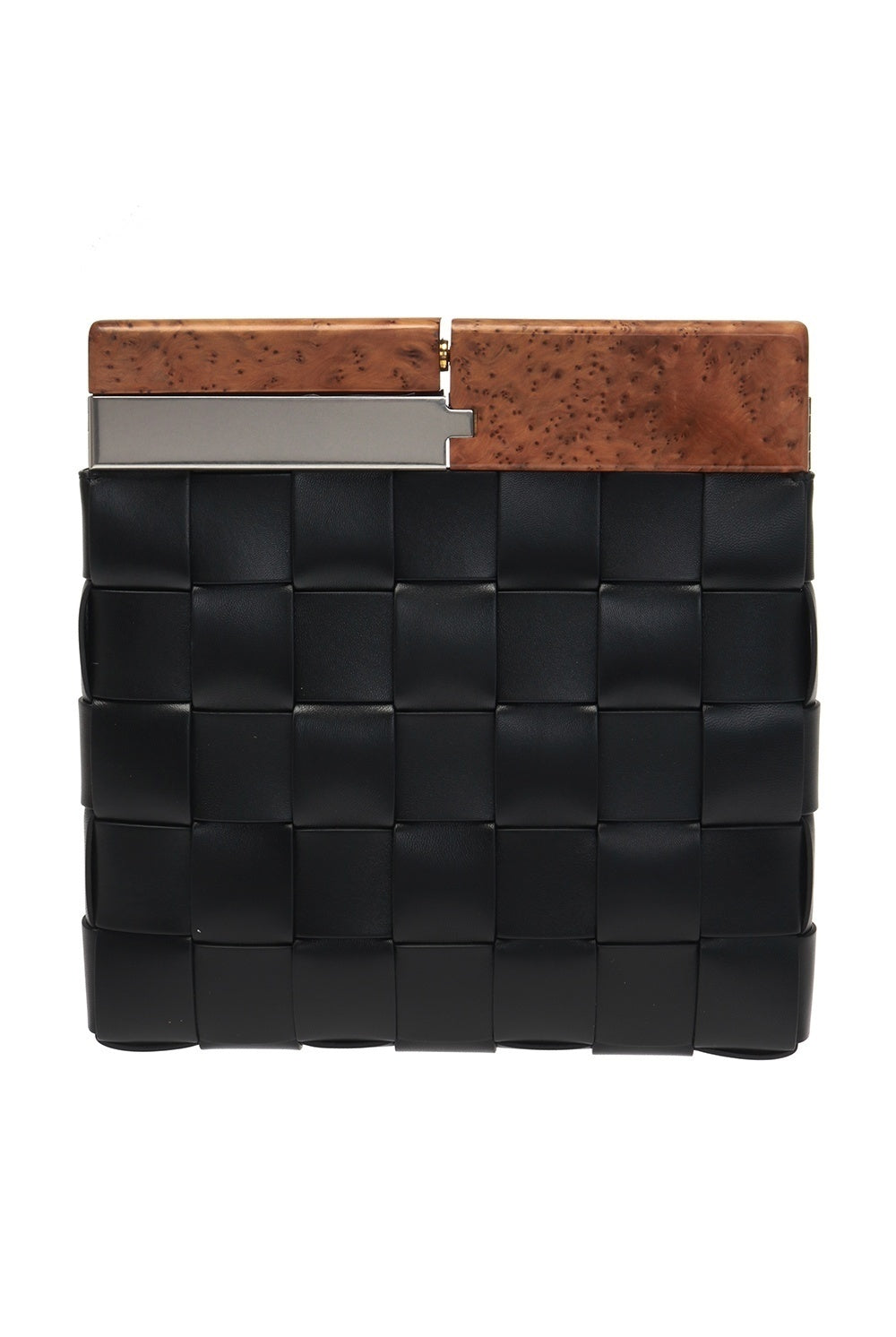 B - V THE SNAP CLUTCH MAXI INTRECCIATO NAPPA BAG