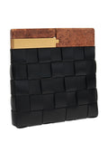 B - V THE SNAP CLUTCH MAXI INTRECCIATO NAPPA BAG