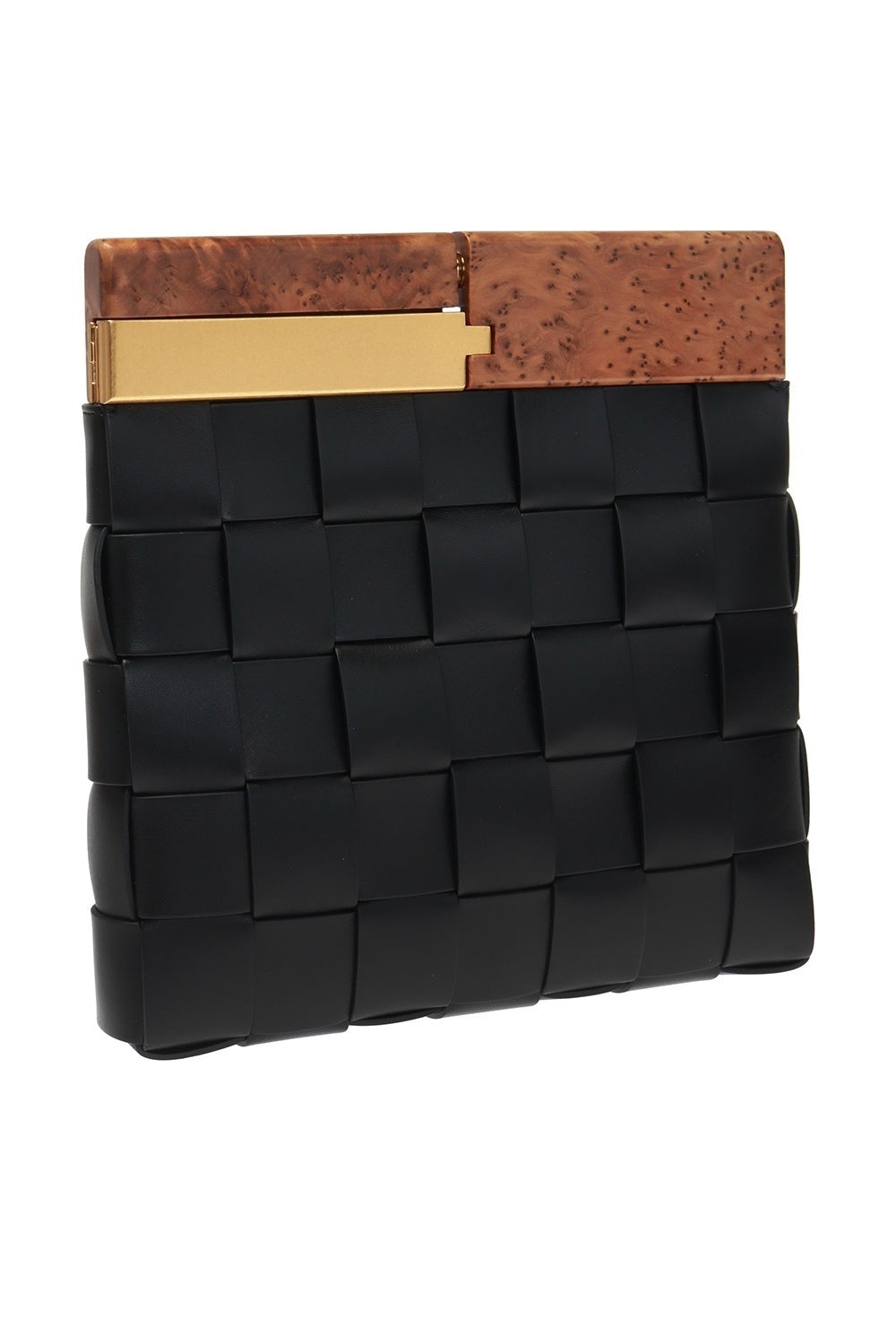 B - V THE SNAP CLUTCH MAXI INTRECCIATO NAPPA BAG