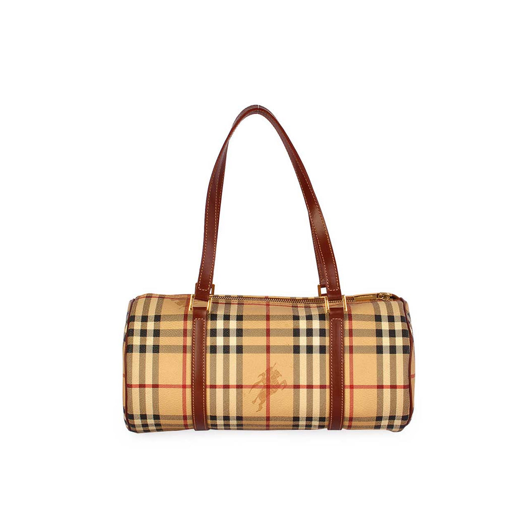 B-BERY HAYMARKET CHECK PAPILLON BARREL BAG