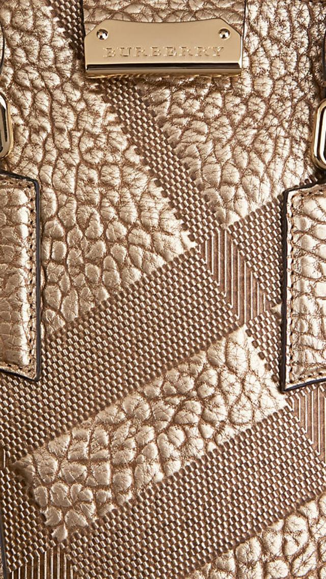 B-BERY SMALL ORCHARD CHECK METALLIC LEATHER BAG