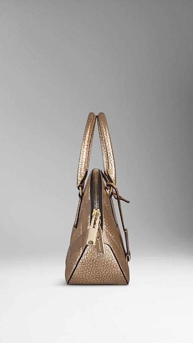 B-BERY SMALL ORCHARD CHECK METALLIC LEATHER BAG