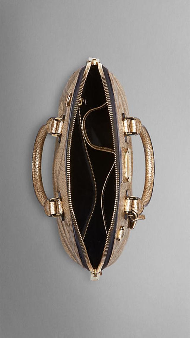 B-BERY SMALL ORCHARD CHECK METALLIC LEATHER BAG