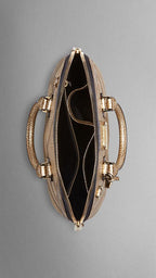 B-BERY SMALL ORCHARD CHECK METALLIC LEATHER BAG