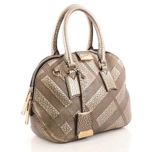 B-BERY SMALL ORCHARD CHECK METALLIC LEATHER BAG