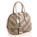 B-BERY SMALL ORCHARD CHECK METALLIC LEATHER BAG