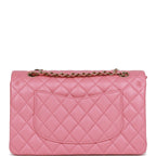 CHNL -  Medium Classic Double Flap Bag Dark Pink Caviar Light Gold Hardware