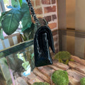CHL Classic Medium Double Flap Black Patent Leather Shoulder Bag