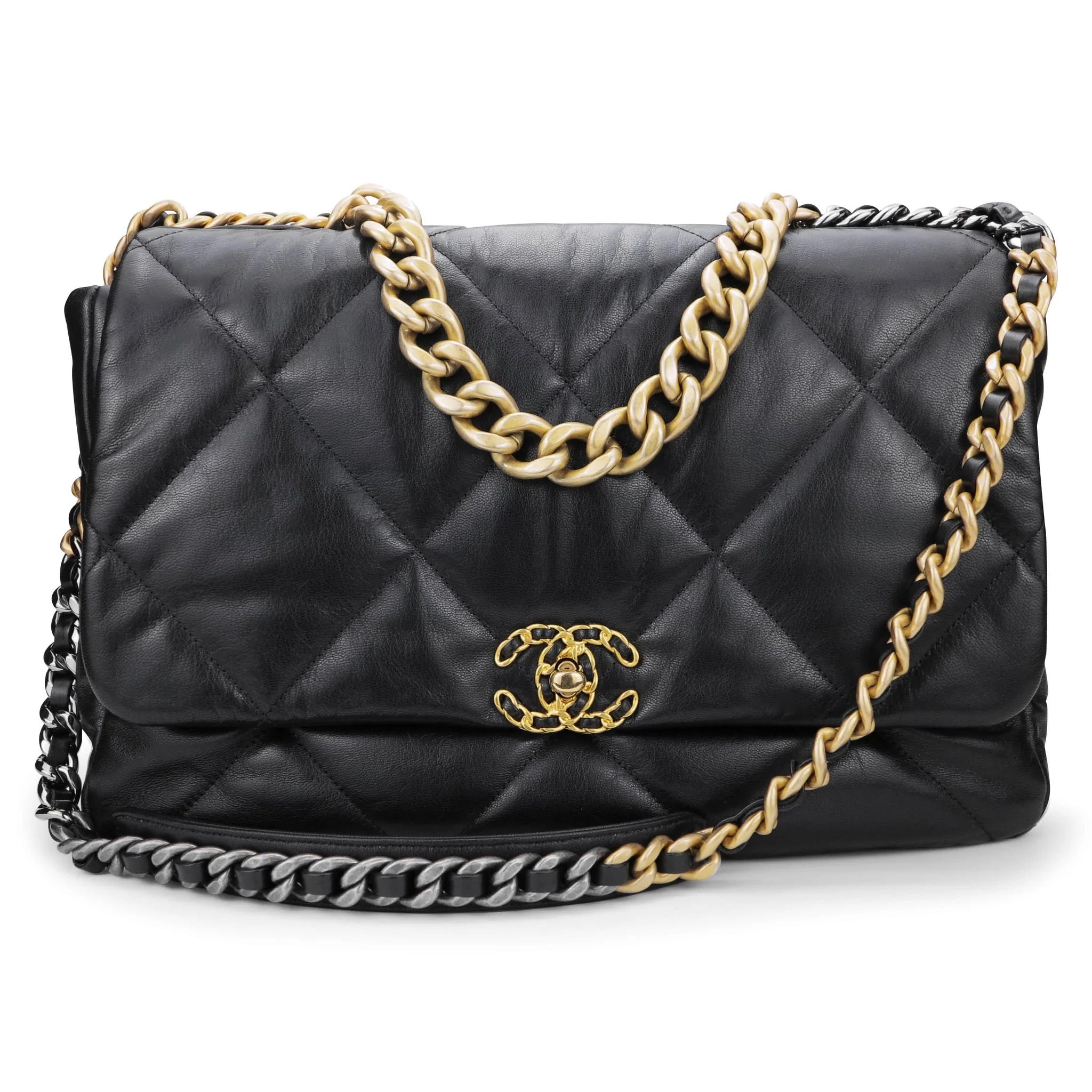 CHL -  19 MAXI FLAP BAG GOATSKIN