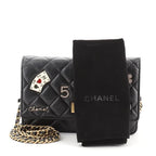 CHL -  QUILTED LAMBSKIN LUCKY CHARMS CASINO 2.55 REISSUE WALLET ON CHAIN