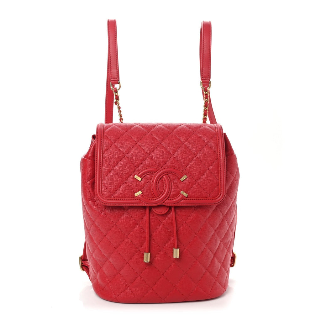 CHL -  CAVIAR QUILTED FILIGREE BACKPACK