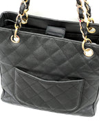 CHL -  CAVIAR QUILTED PETIT SHOPPING TOTE PST