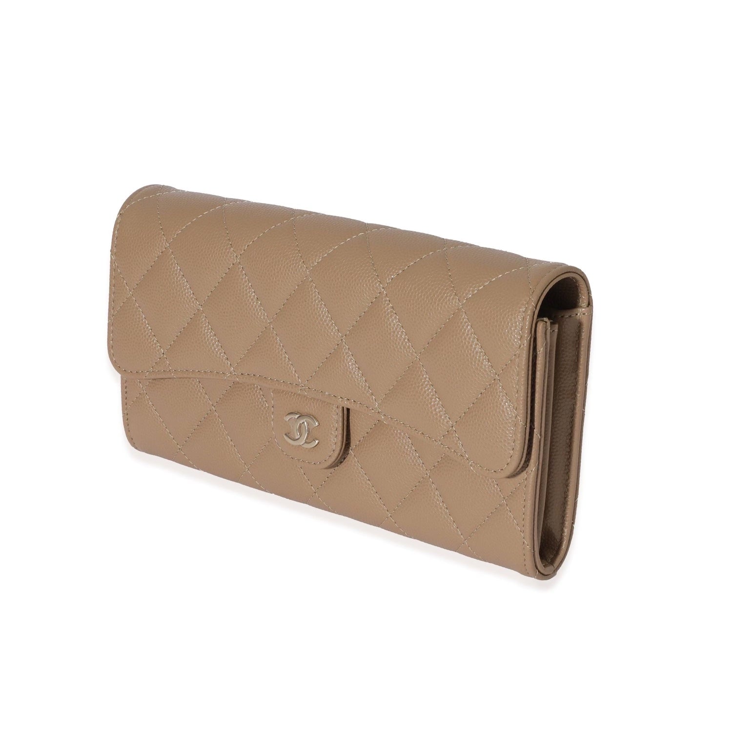 CHL -  CAVIAR QUILTED LARGE GUSSET FLAP WALLET