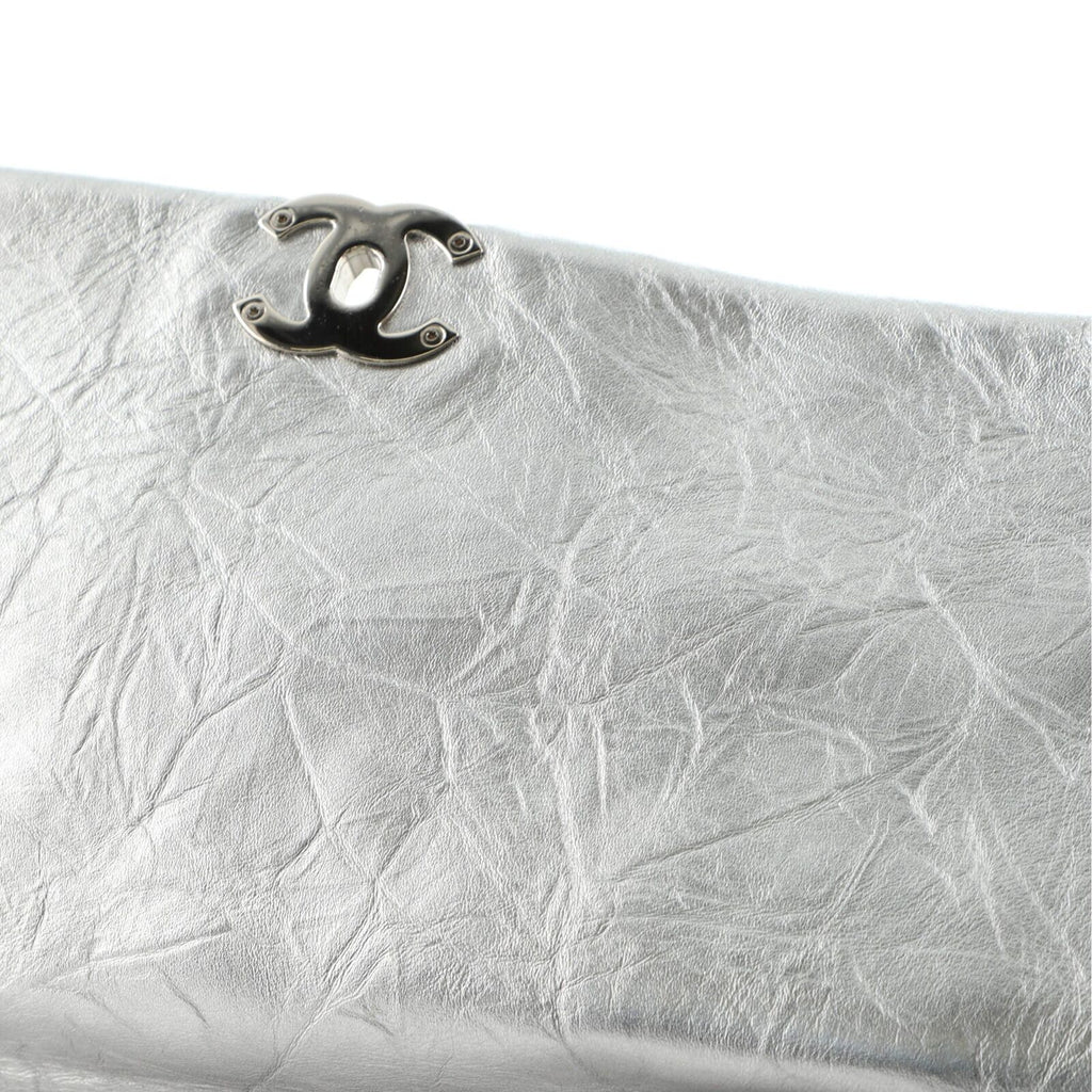 CHL -  CRUMPLED QUILTED CALFSKIN METALLIC CHAIN BAG