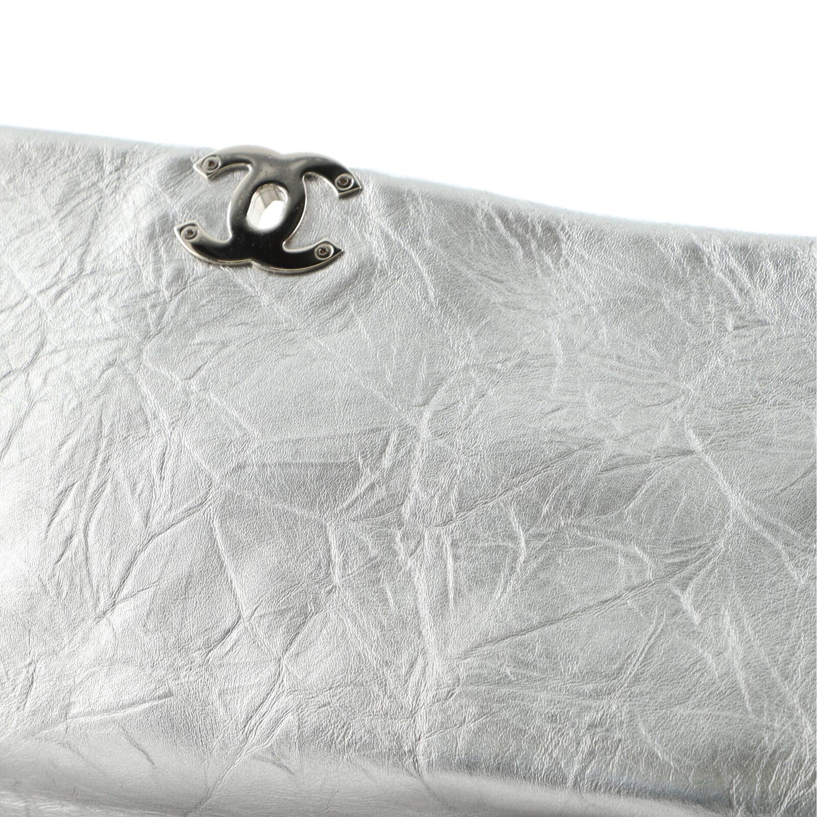 CHL -  CRUMPLED QUILTED CALFSKIN METALLIC CHAIN BAG