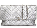 CHL -  CRUMPLED QUILTED CALFSKIN METALLIC CHAIN BAG