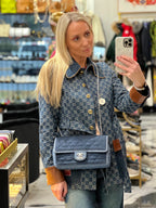 CHL -  DENIM MEDALLION MEDIUM FLAP BAG