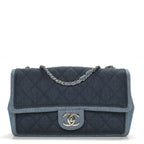 CHL -  DENIM MEDALLION MEDIUM FLAP BAG