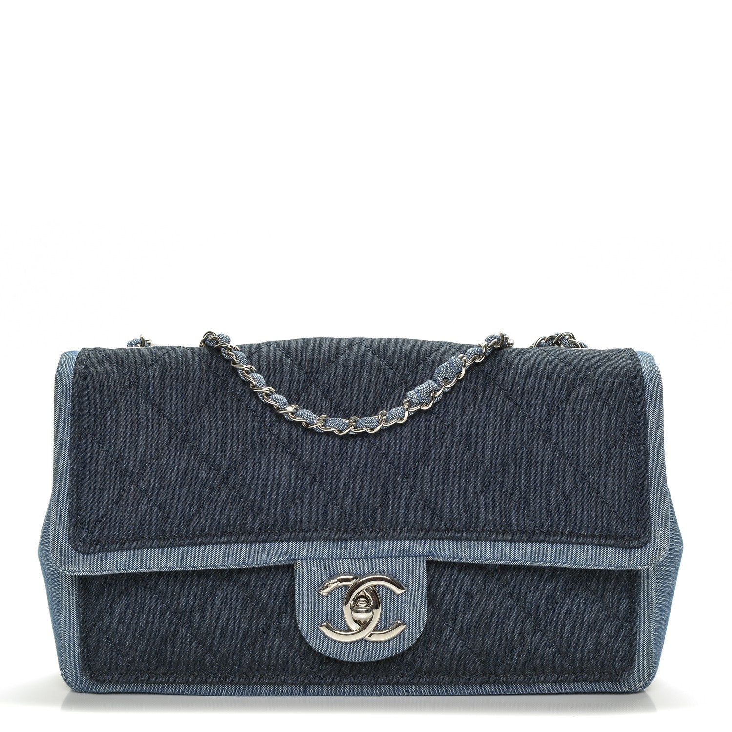 CHL -  DENIM MEDALLION MEDIUM FLAP BAG