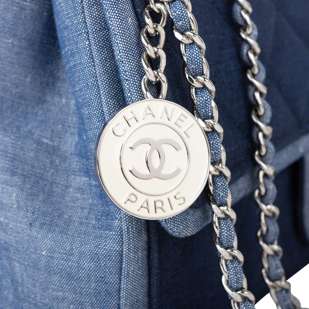 CHL -  DENIM MEDALLION MEDIUM FLAP BAG