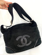 CHL -  BLACK SHEARLING HOBO BAG