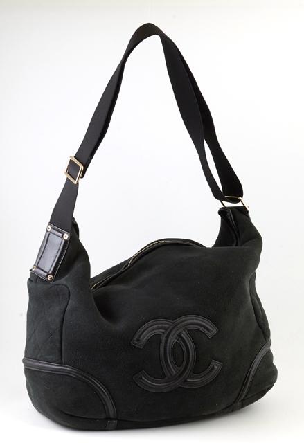 CHL -  BLACK SHEARLING HOBO BAG