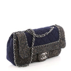 CHL -  HOUNDSTOOTH BOUCLE CLASSIC FLAP SHOULDER BAG