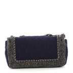 CHL -  HOUNDSTOOTH BOUCLE CLASSIC FLAP SHOULDER BAG