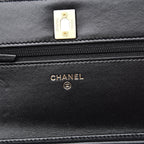 CHL -  QUILTED LAMBSKIN CC PEARL CRUSH WALLET ON CHAIN WOC