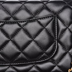 CHL -  QUILTED LAMBSKIN CC PEARL CRUSH WALLET ON CHAIN WOC