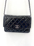 CHL -  BRILLIANT CC QUILTED PATENT WALLET ON CHAIN
