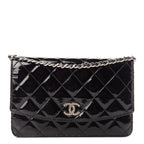 CHL -  BRILLIANT CC QUILTED PATENT WALLET ON CHAIN