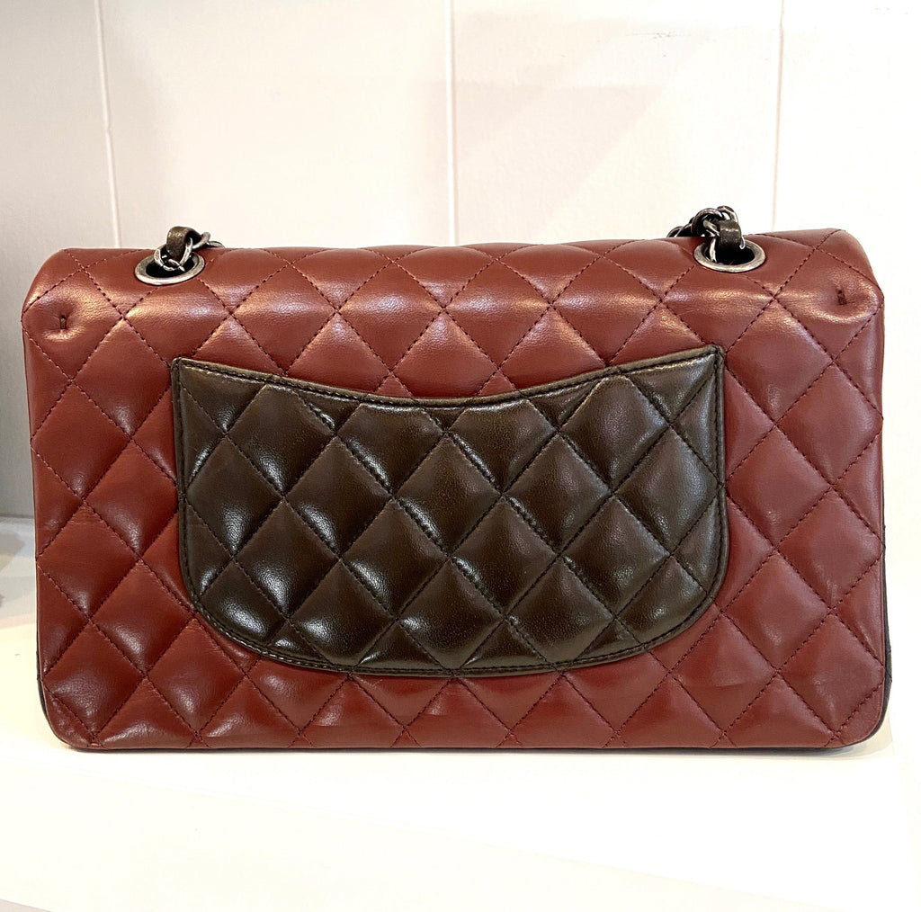 CHL -  QUILTED LAMBSKIN TRICOLOR CLASSIC DOUBLE FLAP BAG MEDIUM