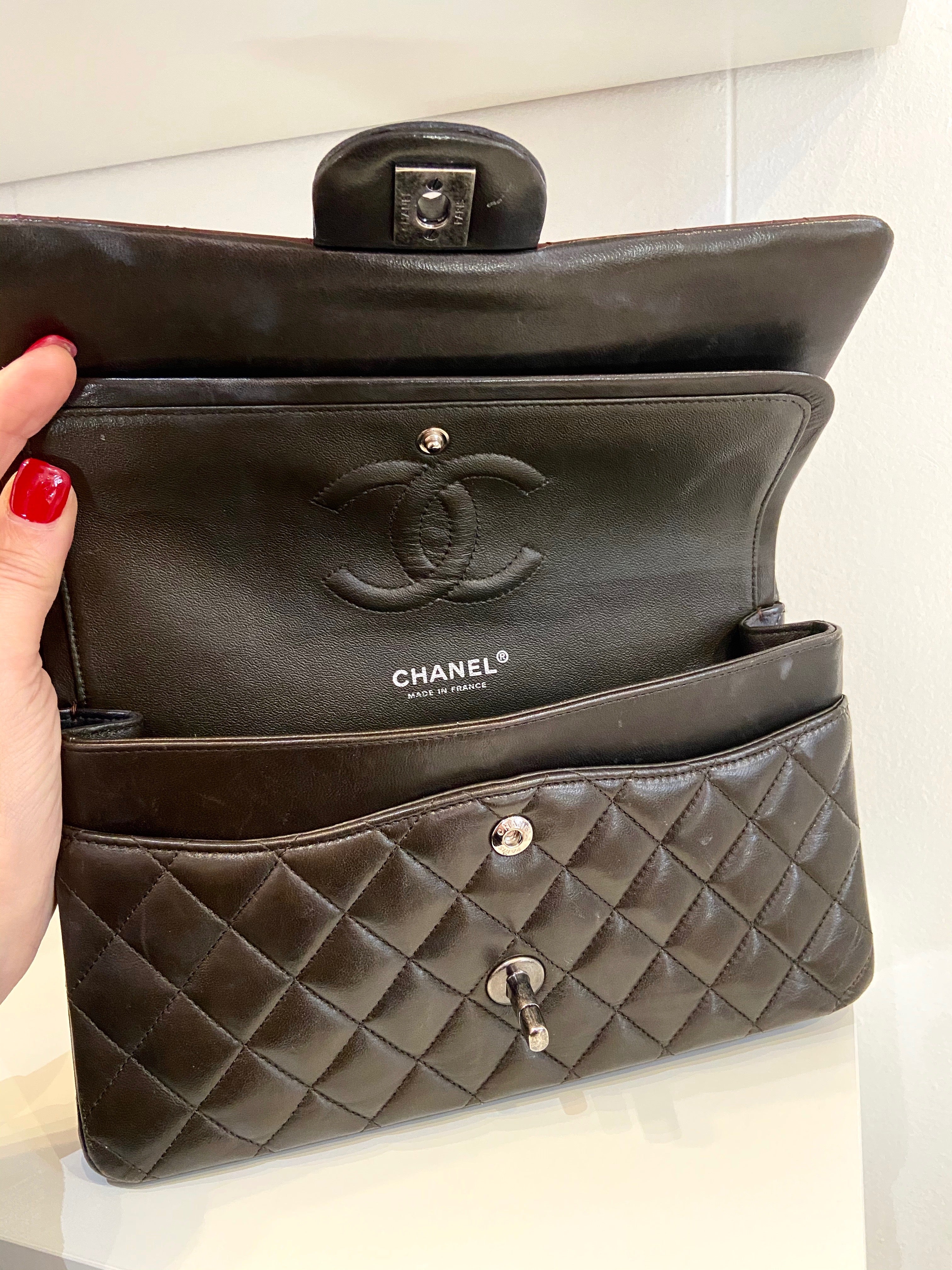 CHL -  QUILTED LAMBSKIN TRICOLOR CLASSIC DOUBLE FLAP BAG MEDIUM