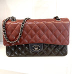 CHL -  QUILTED LAMBSKIN TRICOLOR CLASSIC DOUBLE FLAP BAG MEDIUM
