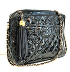CHL -   QUILTED PATENT CAMERA TASSEL MEDIUM BAG