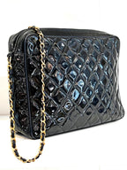 CHL -   QUILTED PATENT CAMERA TASSEL MEDIUM BAG